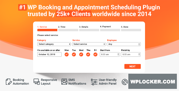 Bookly PRO v10.2 – Appointment Booking and Scheduling Software System