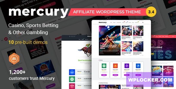 Mercury v3.4.3 - Gambling & Casino Affiliate WordPress Theme. News & Reviews