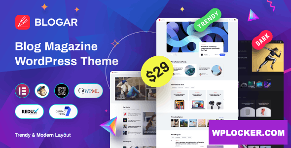 Blogar v1.3.4 - Blog Magazine WordPress Theme