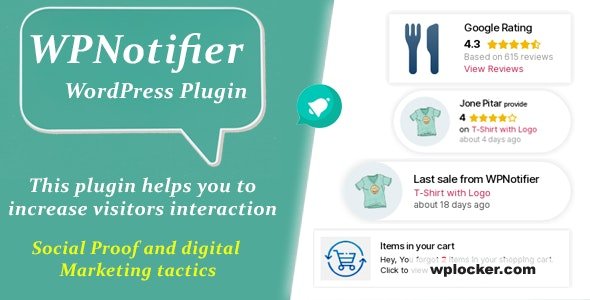 WPNotifier v1.1.1 - Notification WordPress Marketing Plugin For Visitors Attention and Social Proof