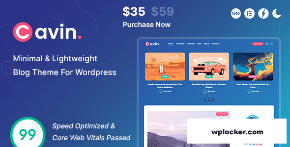 Cavin v1.9 - Minimal & Lightweight WordPress Blog Theme